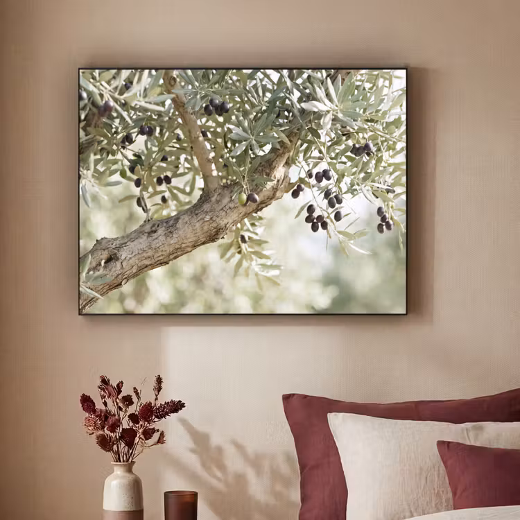 Art frame - Olijfboom - tak - groen - Olijfboom - tak - groen Textielframe zwart klein