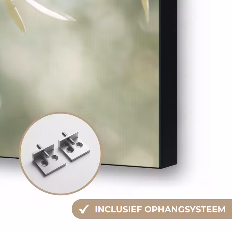 Art frame - Olijfboom - tak - groen - Olijfboom - tak - groen Textielframe zwart klein