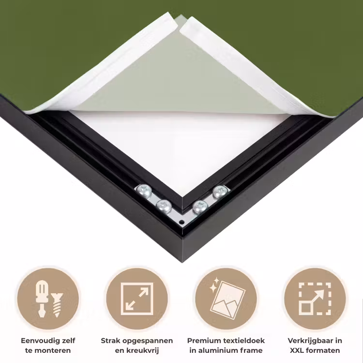 Olive - Drab - Groen Textielframe zwart klein 947 -USP_feed_closeupNL