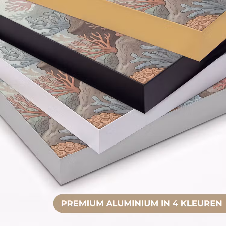 Onderwater - Koraal - Vis - Natuur Textielframe zwart klein -USP_kleurenNL