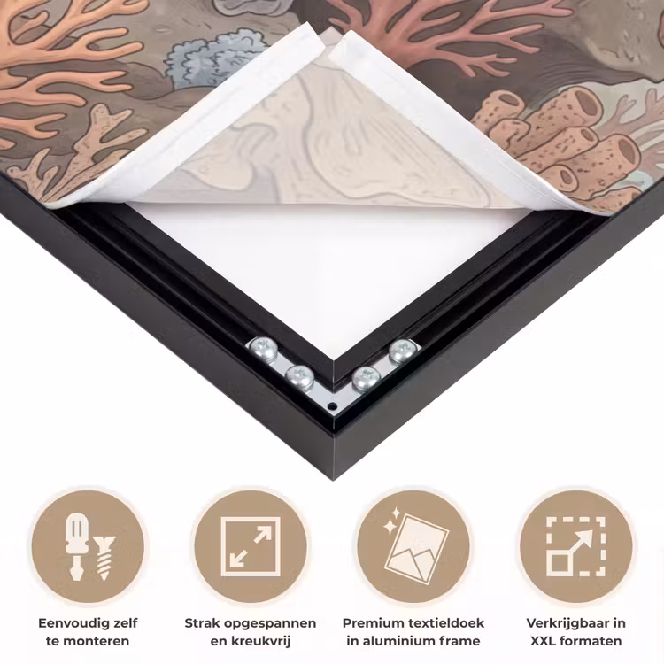 Onderwater - Koraal - Vis - Natuur Textielframe zwart klein -USP_feed_closeupNL