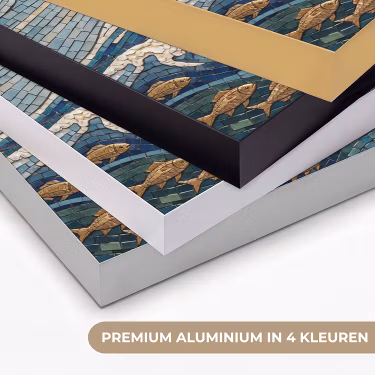 Onderwater - Koraal - Vis - Natuur - Kunst Textielframe zwart klein -USP_kleurenNL