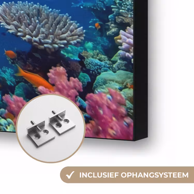 Onderwater - Koraalrif - Vissen - Oceaan - Natuur Textielframe zwart klein -USP_ophangsysteemNL