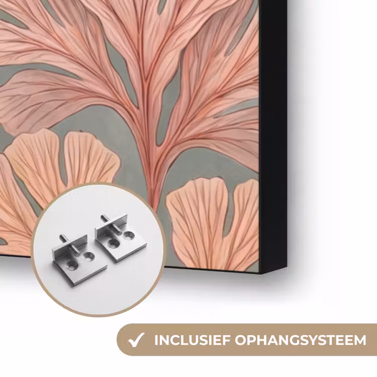 Onderwater - Planten - Vis - Vintage - Groen Textielframe zwart klein -USP_ophangsysteemNL