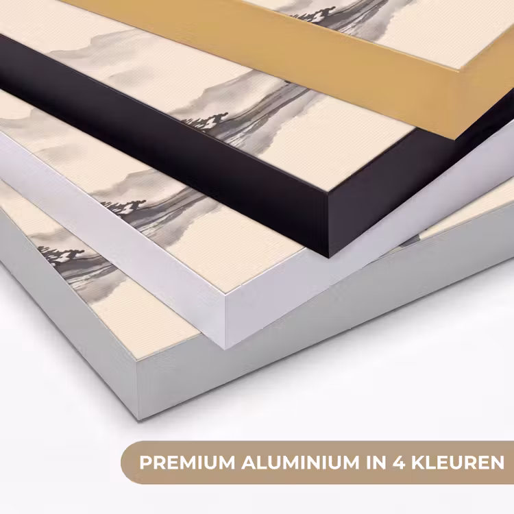 Oosters - Kraanvogels - Landschap Textielframe zwart klein -USP_kleurenNL