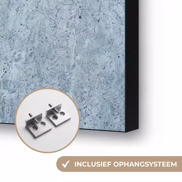 Oppervlak - Ruw - Abstract - Modern - Grijs Textielframe zwart klein -USP_ophangsysteemNL