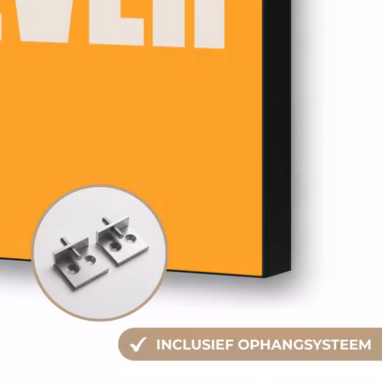 Oranje - Love - Valentijn Textielframe zwart klein -USP_ophangsysteemNL