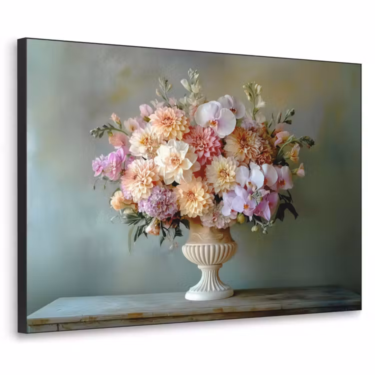 Orchidee - Boeket - Vaas - Bloemen Textielframe - compleet frame klein -3d