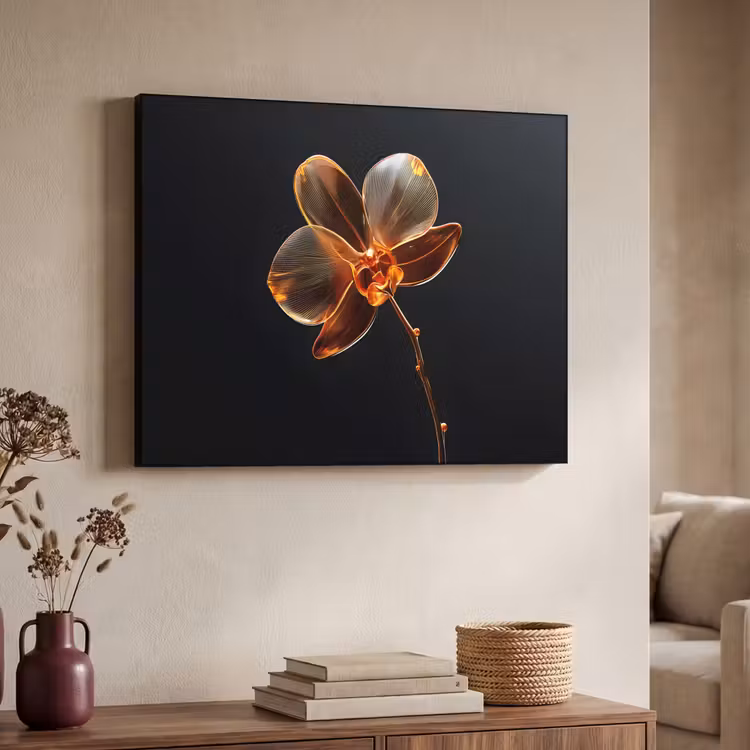 Orchidee - Doorzichtig - Bloem Textielframe - compleet frame klein -sfeer3