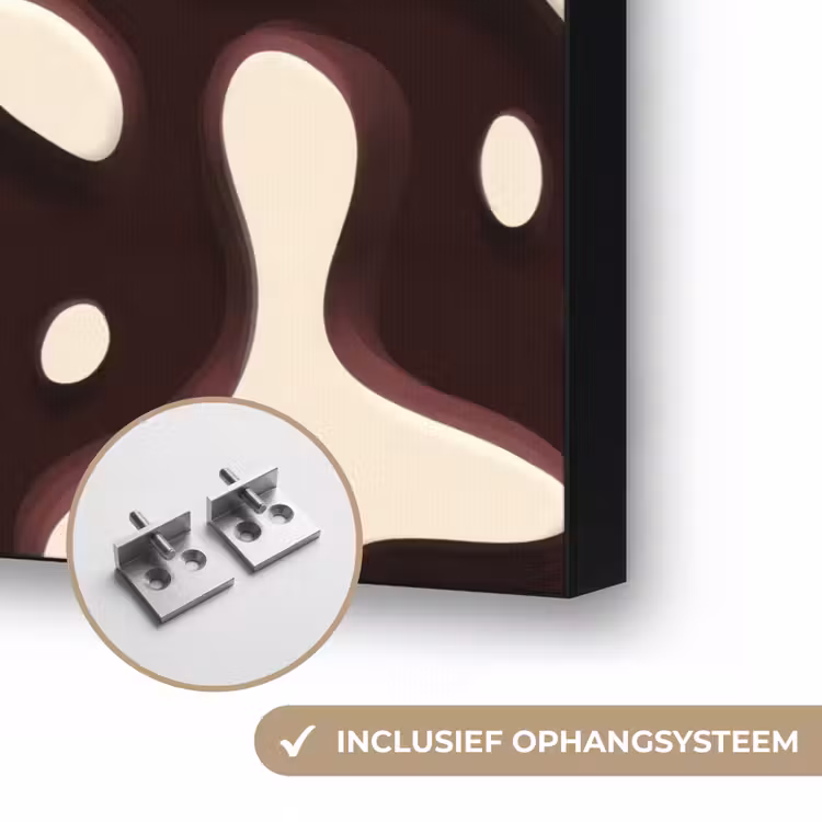 Organisch - Krachtig - Bruin Textielframe zwart klein 947 -USP_ophangsysteemNL