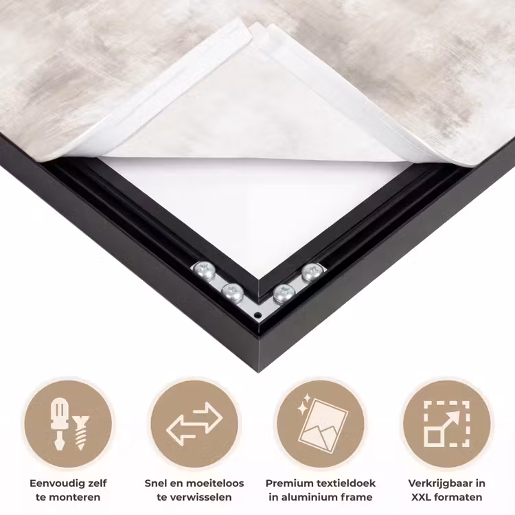 Organisch - Patroon - Gemêleerd Textielframe zwart klein 947 -USP_closeupNL