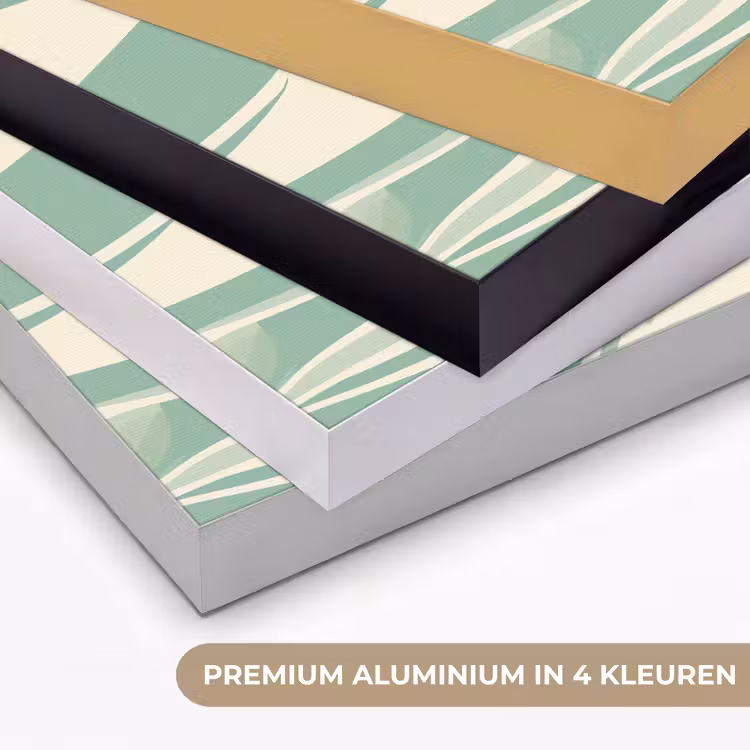 Organische lijnen - Mintgroen - Marmer Textielframe zwart klein -USP_kleurenNL
