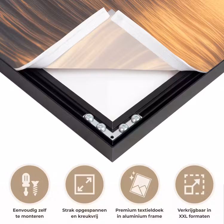 Orka - Zee - Zonsondergang Textielframe zwart klein -USP_feed_closeupNL