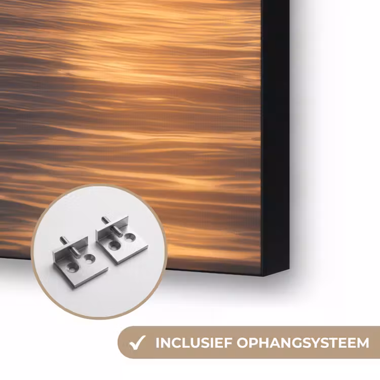 Orka - Zee - Zonsondergang Textielframe zwart klein -USP_ophangsysteemNL