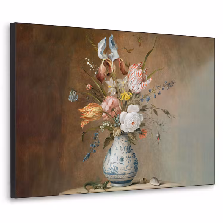 Oude meesters - Bloemen - Balthasar van der Ast Textielframe zwart klein -3d