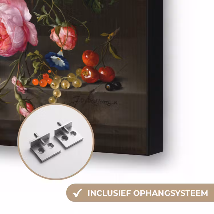 Oude meesters - Kunst - Vaas met bloemen - Jan Davidsz de Heem Textielframe zwart klein -USP_ophangsysteemNL