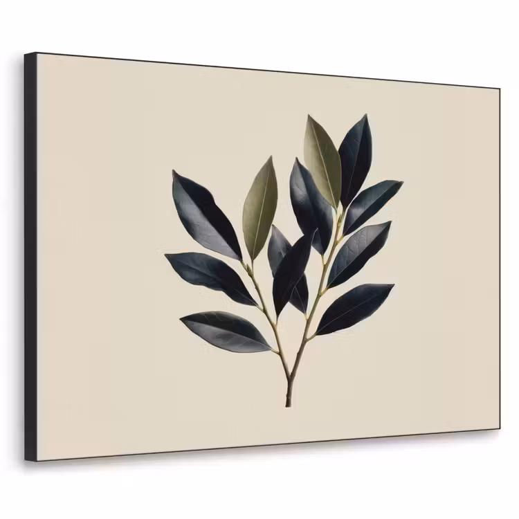 Ovaal - Olijfgroen - Simpel Textielframe zwart klein -3d