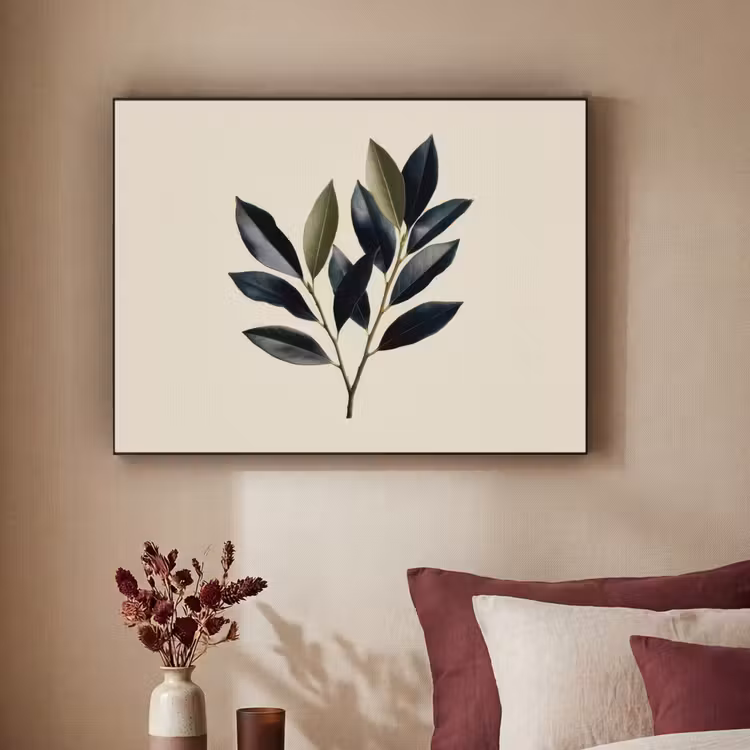 Ovaal - Olijfgroen - Simpel Textielframe - compleet frame klein -sfeer1