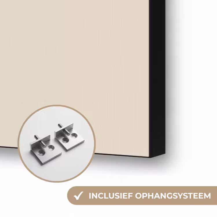Ovaal - Olijfgroen - Simpel Textielframe zwart klein -USP_ophangsysteemNL