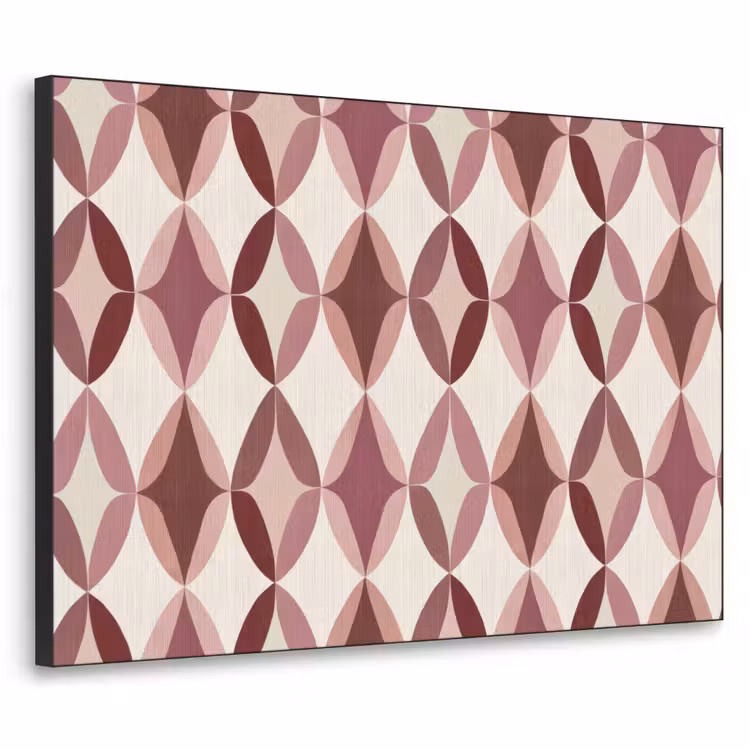 Ovaal - Textuur - Roze Textielframe zwart klein 947 -3d