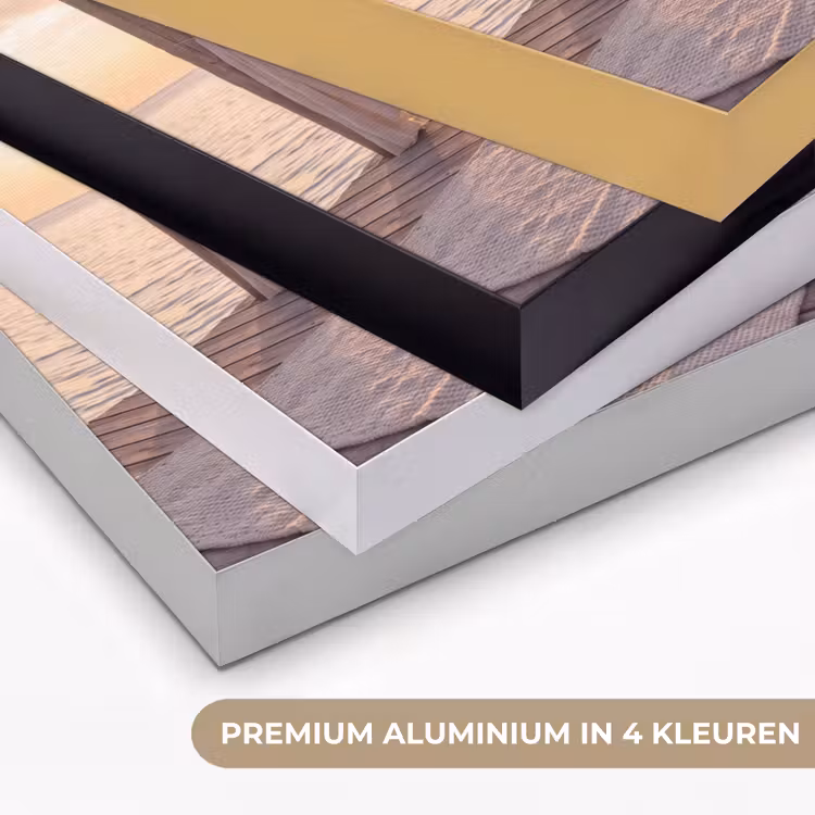 Overkapping - Zee - Zonsondergang - Vakantie - Rust Textielframe zwart klein -USP_kleurenNL
