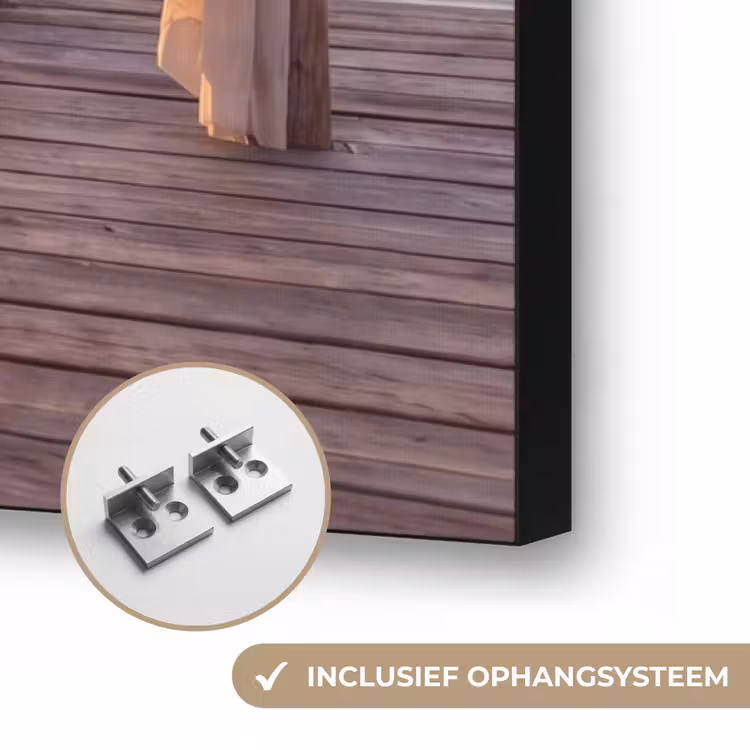 Overkapping - Zee - Zonsondergang - Vakantie - Rust Textielframe zwart klein -USP_ophangsysteemNL