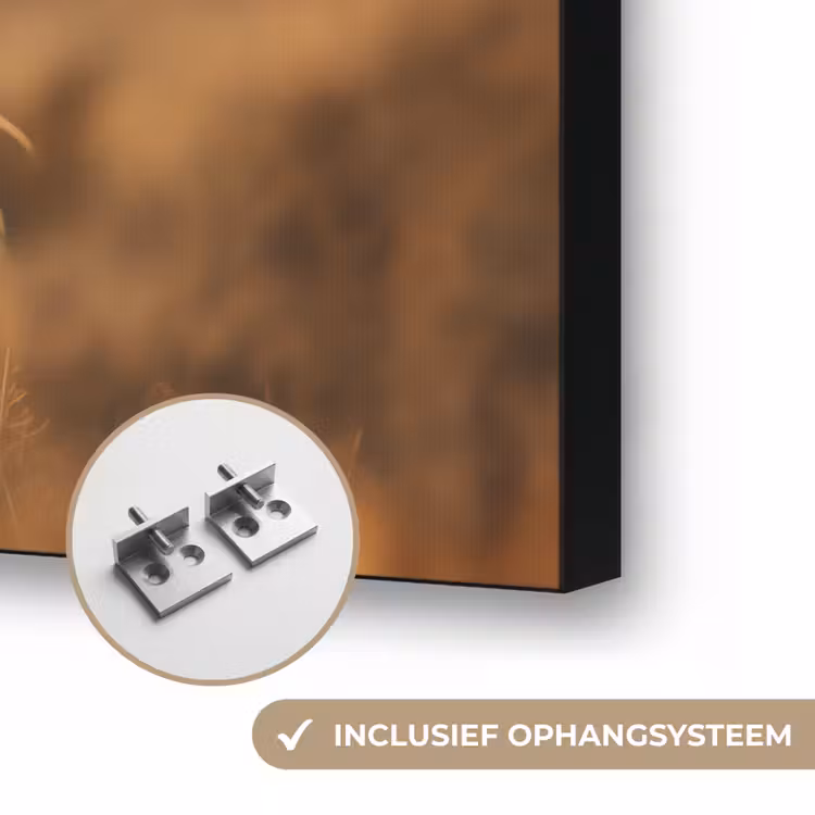 Paard - Bruin - Natuur - Weiland - Dier Textielframe zwart klein -USP_ophangsysteemNL