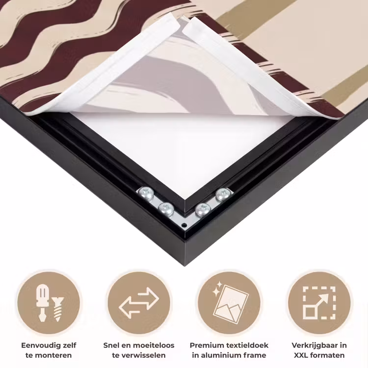 Paard - Galopperend - Woestijn - Illustratie Textielframe zwart klein -USP_closeupNL