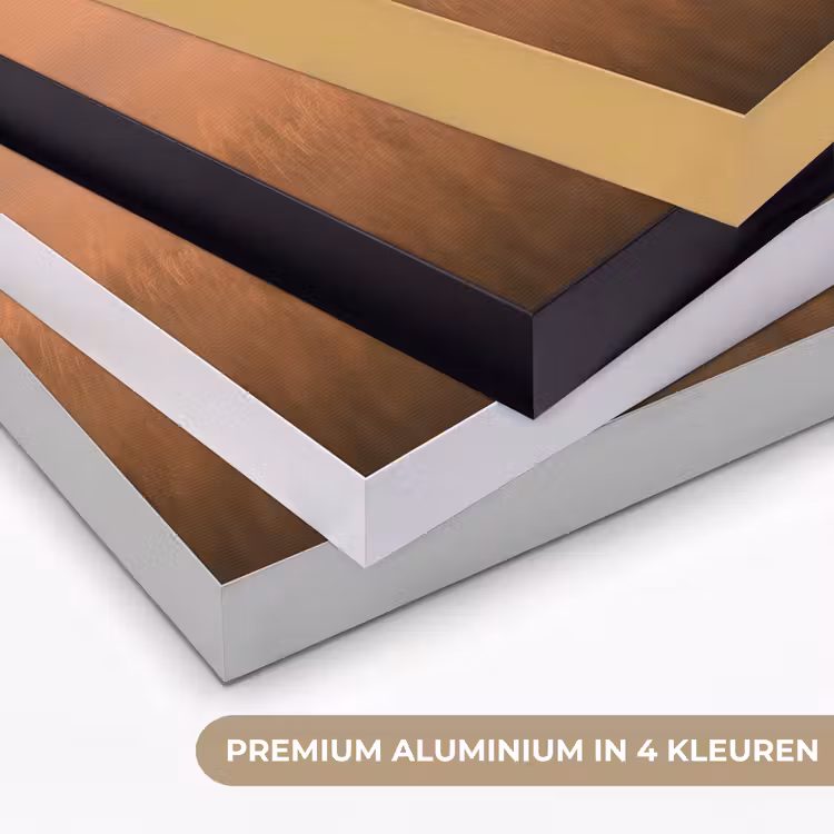 Paard - Grasveld - Zonsondergang Textielframe zwart klein -USP_kleurenNL