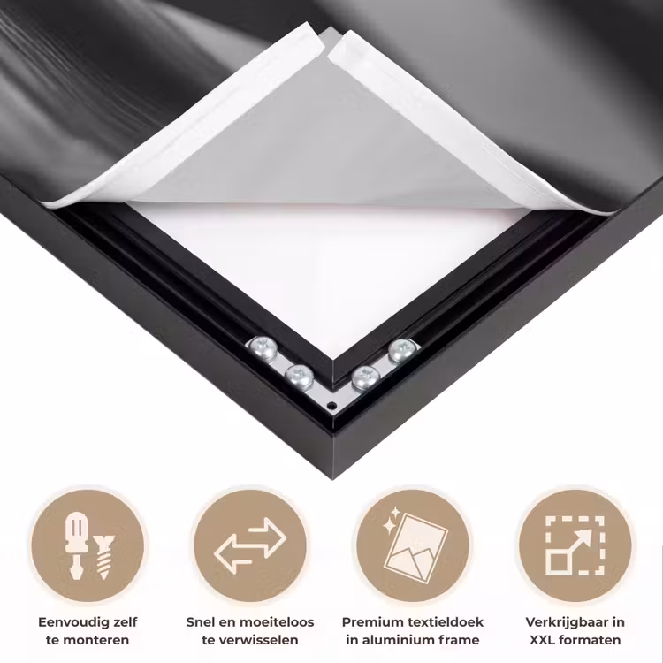 Paard - Hout - Schaalbord - Zwart Textielframe zwart klein -USP_closeupNL