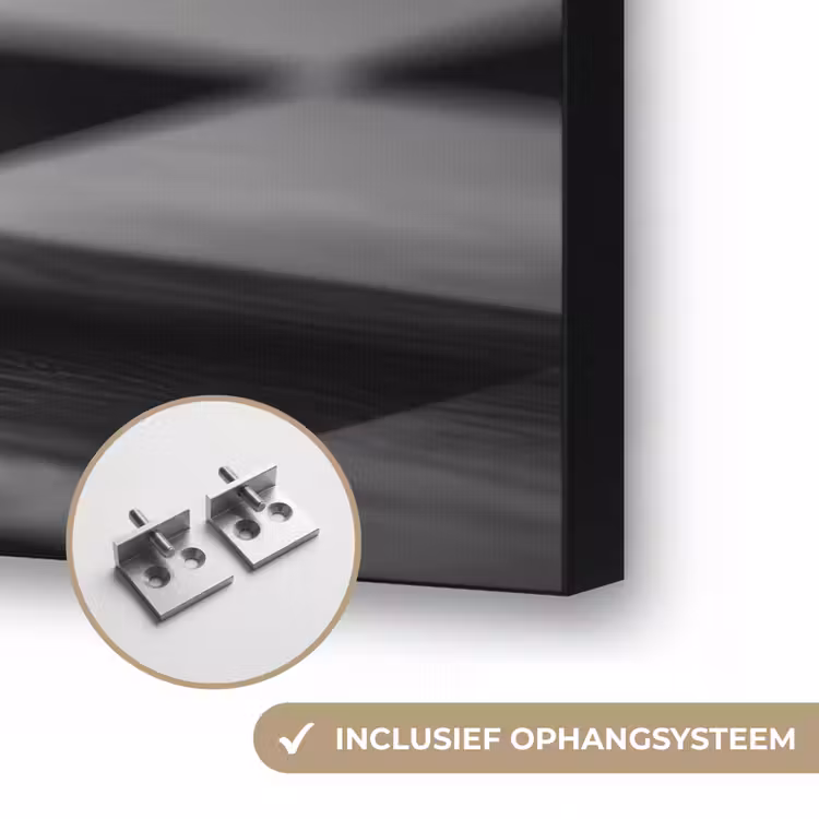 Paard - Hout - Schaalbord - Zwart Textielframe zwart klein -USP_ophangsysteemNL