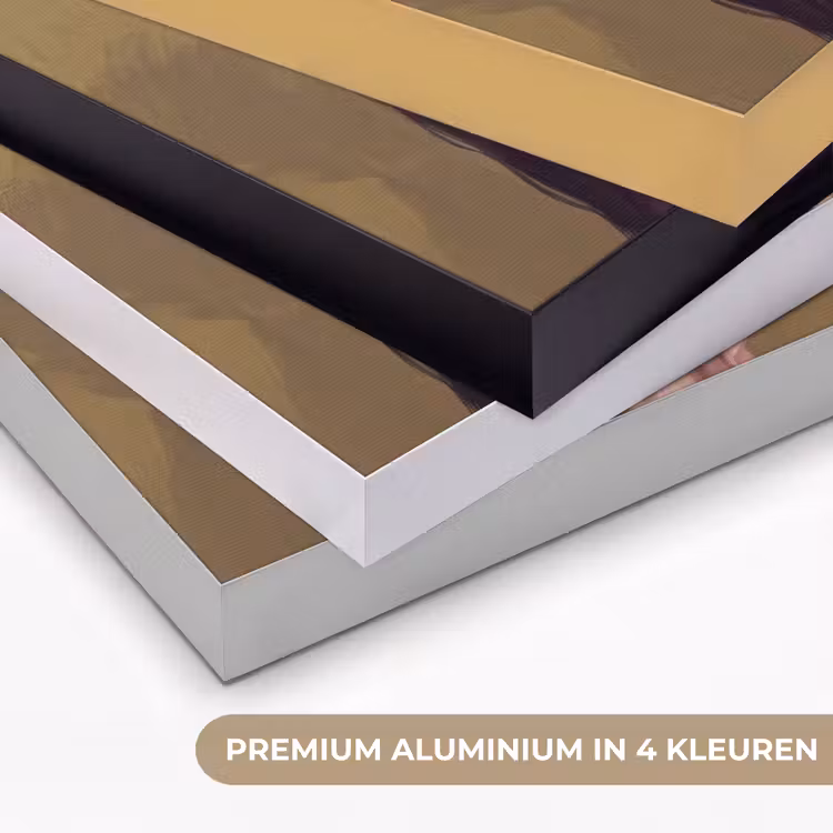 Paard - Klassiek - Oker Textielframe zwart klein -USP_kleurenNL