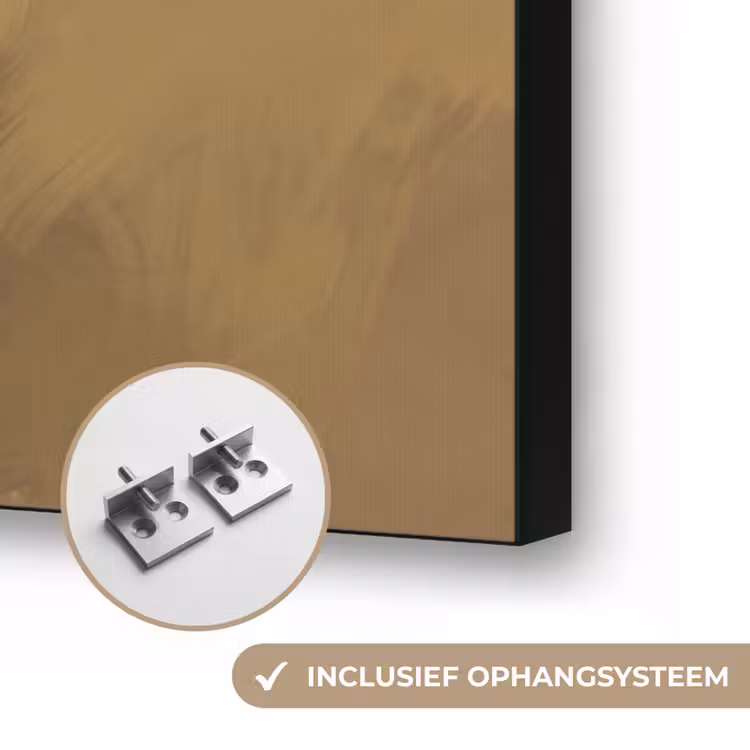 Paard - Klassiek - Oker Textielframe zwart klein -USP_ophangsysteemNL