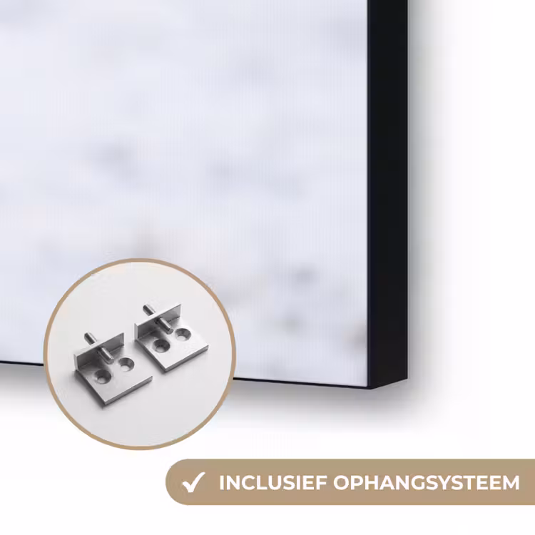 Paard - Kop - Winter - Dieren - Wit Textielframe zwart klein -USP_ophangsysteemNL