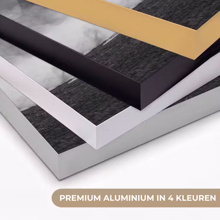 Paard - Ren - Stof - Zwart-wit - Dieren Textielframe zwart klein -USP_kleurenNL