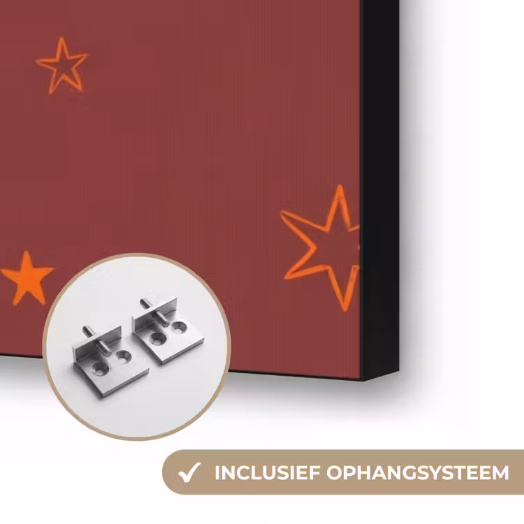 Paard - Ruiter - Sterren - Nacht - Illustratie Textielframe zwart klein -USP_ophangsysteemNL