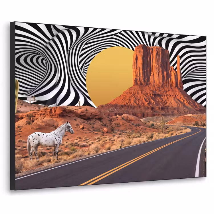 Art frame - Paard - Woestijn - Natuur - Paard - Woestijn - Natuur Textielframe zwart klein