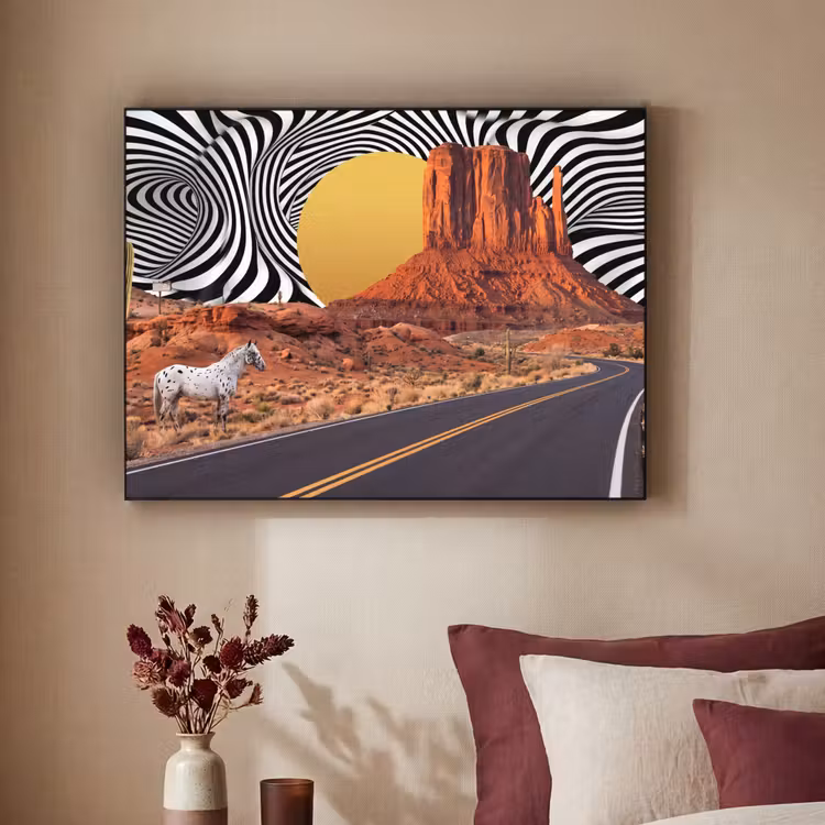 Art frame - Paard - Woestijn - Natuur - Paard - Woestijn - Natuur Textielframe zwart klein