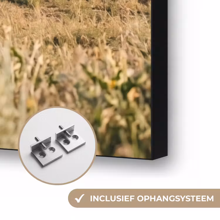 Paarden - Kudde - Bergen - Vrijheid - Wild Textielframe zwart klein -USP_ophangsysteemNL