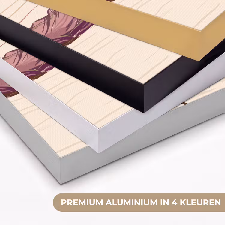 Paarden - Rennend - Woestijn - Natuur - Abstract Textielframe zwart klein -USP_kleurenNL