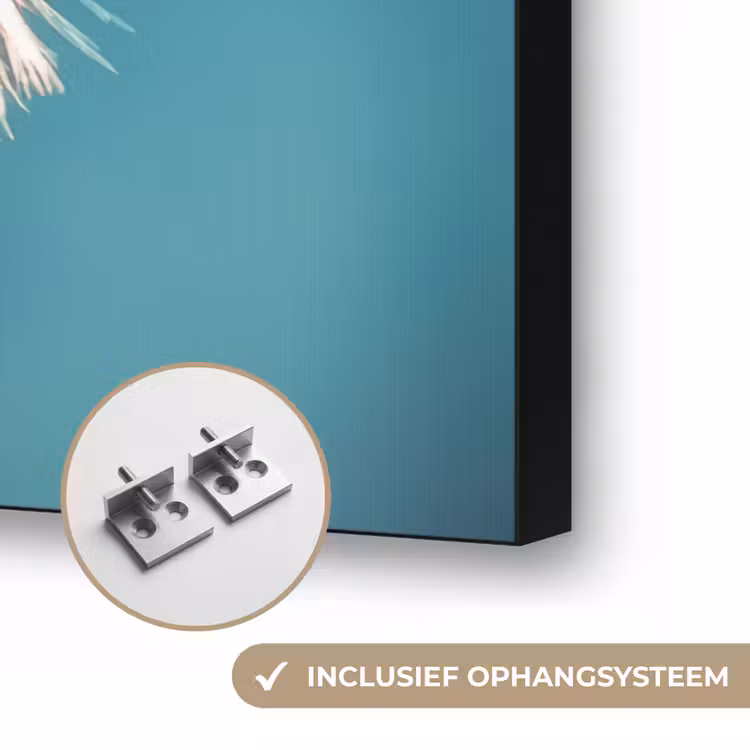 Paardenbloem - Natuur - Bloemen - Blauw Textielframe zwart klein -USP_ophangsysteemNL