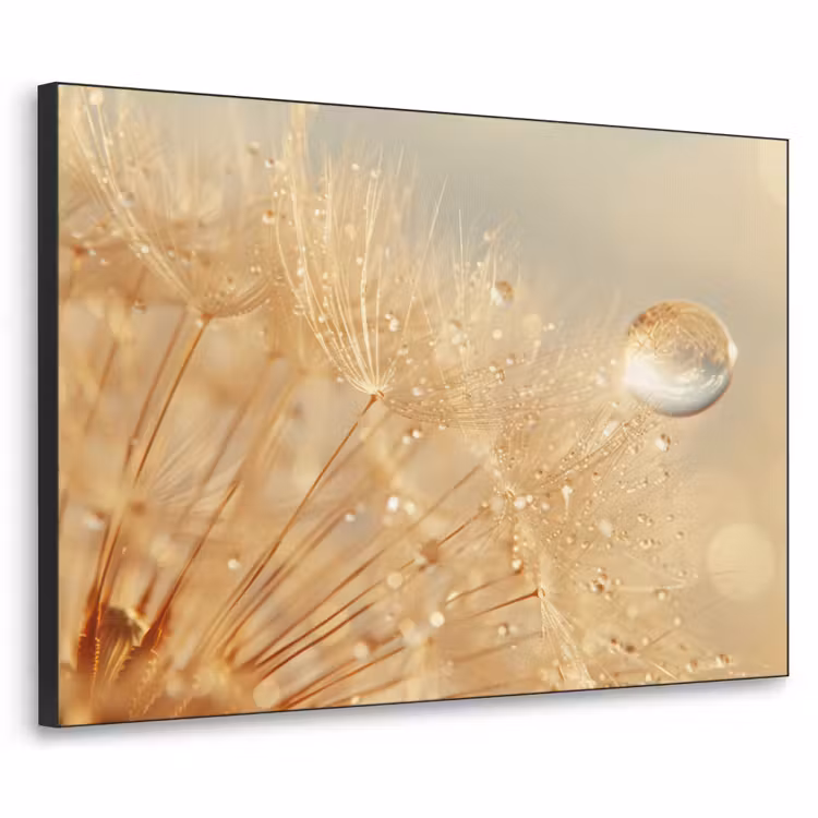 Paardenbloem - Water - Natuur - Planten - Modern Textielframe - compleet frame klein -3d