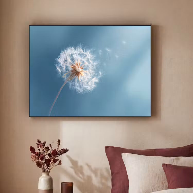 Paardenbloem - Wind - Blauw Textielframe - compleet frame klein -sfeer1