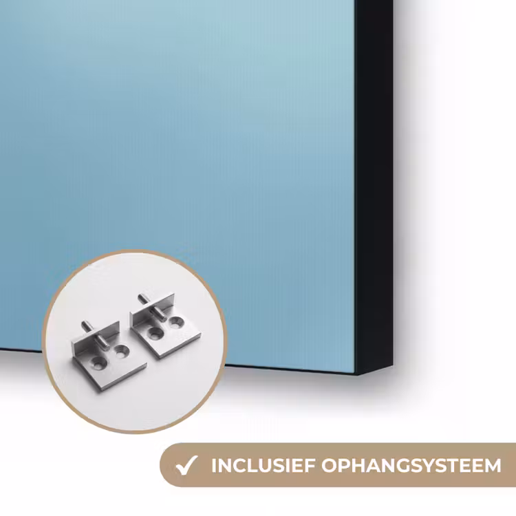Paardenbloem - Wind - Blauw Textielframe zwart klein -USP_ophangsysteemNL