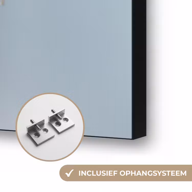 Paardenbloemen - Pluisjes - Wit Textielframe zwart klein -USP_ophangsysteemNL