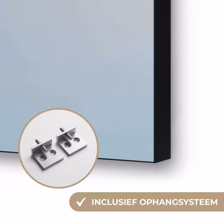 Paardenbloempluisje - Blauw - Lucht Textielframe zwart klein -USP_ophangsysteemNL