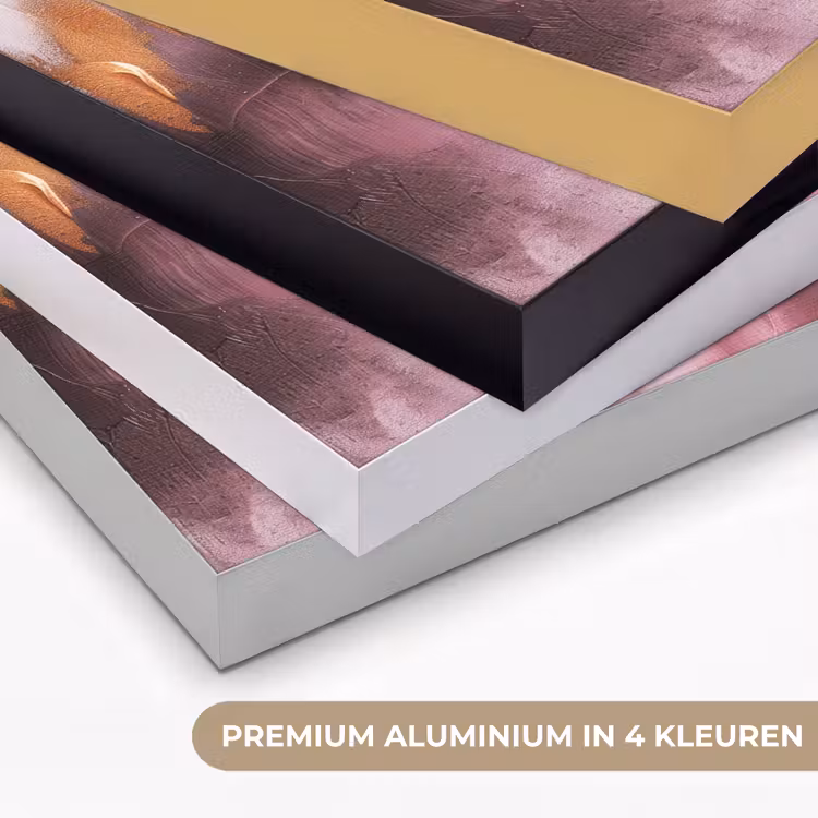 Paars - Abstract - Verf - Goud Textielframe zwart klein -USP_kleurenNL
