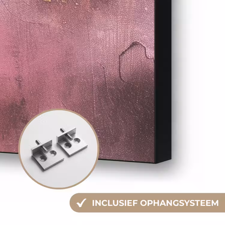Paars - Abstract - Verf - Goud Textielframe zwart klein -USP_ophangsysteemNL