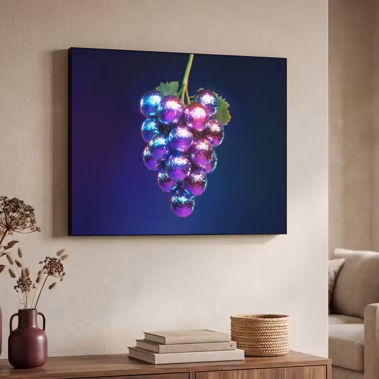 Paars - Disco - Feest - Druif Textielframe - compleet frame klein -sfeer3