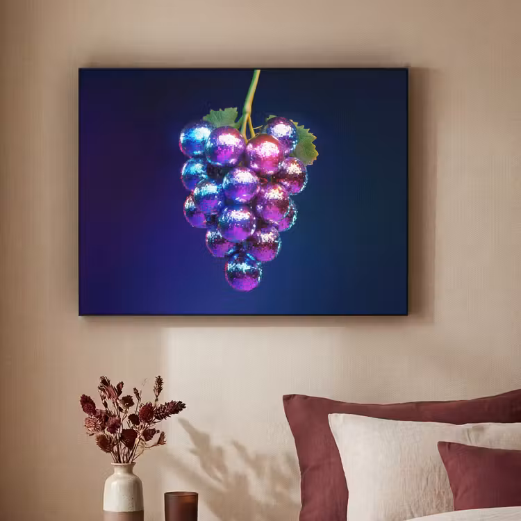 Paars - Disco - Feest - Druif Textielframe zwart klein -sfeer1